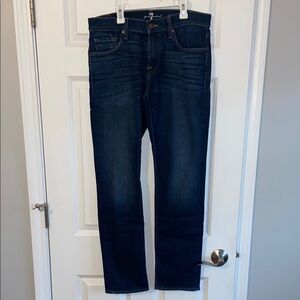 7 For All Mankind Men's Dark Blue Slim Jeans